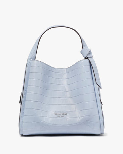 KateSpade Knott Croc embossed Medium Crossbody Tote North Star