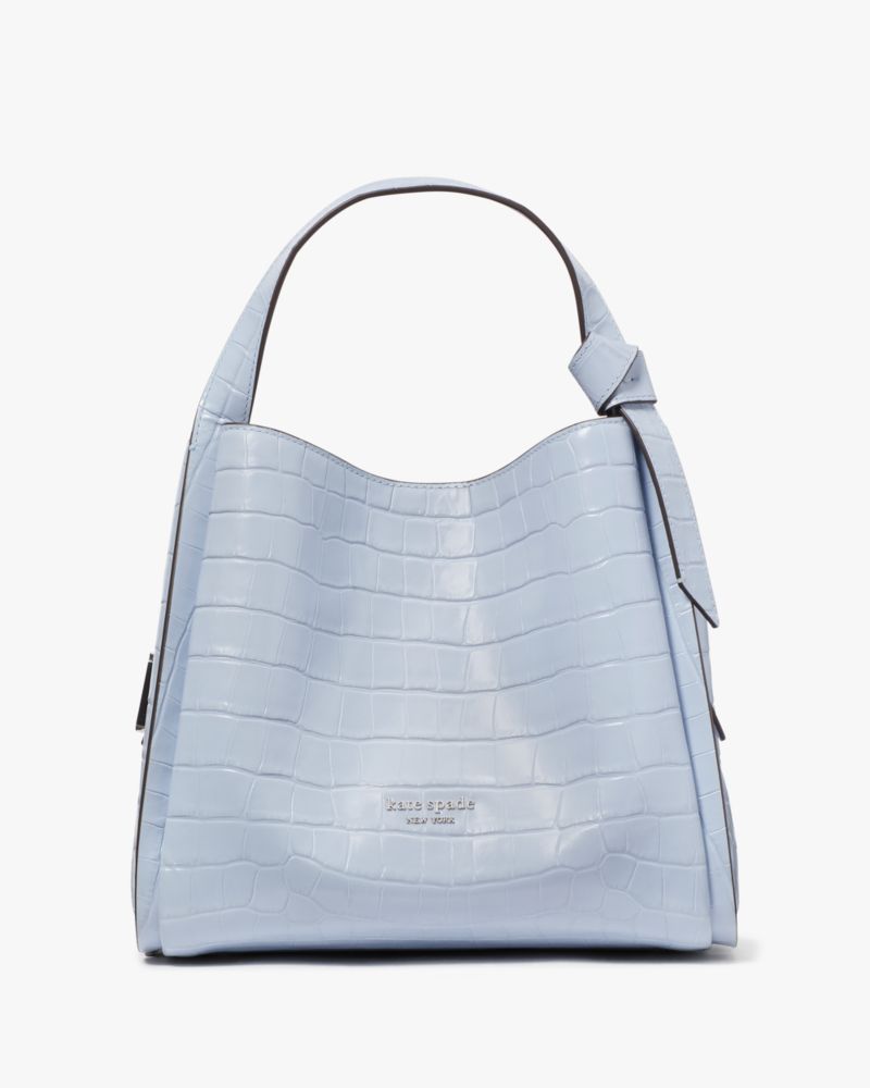 KateSpade Knott Croc embossed Medium Crossbody Tote North Star