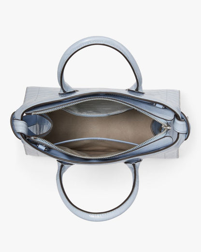 KateSpade Knott Croc embossed Medium Zip top Satchel North Star