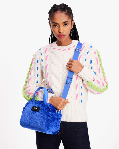 KateSpade Apres Chic Faux Shearling Satchel Fluorite