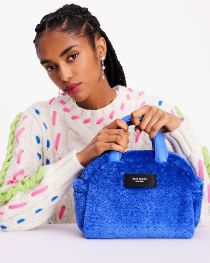 KateSpade Apres Chic Faux Shearling Satchel Fluorite