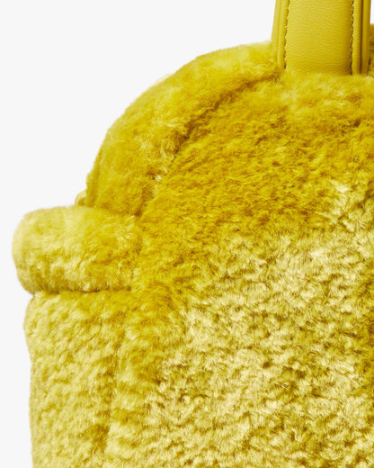 KateSpade Apres Chic Faux Shearling Satchel Citron Sapphire