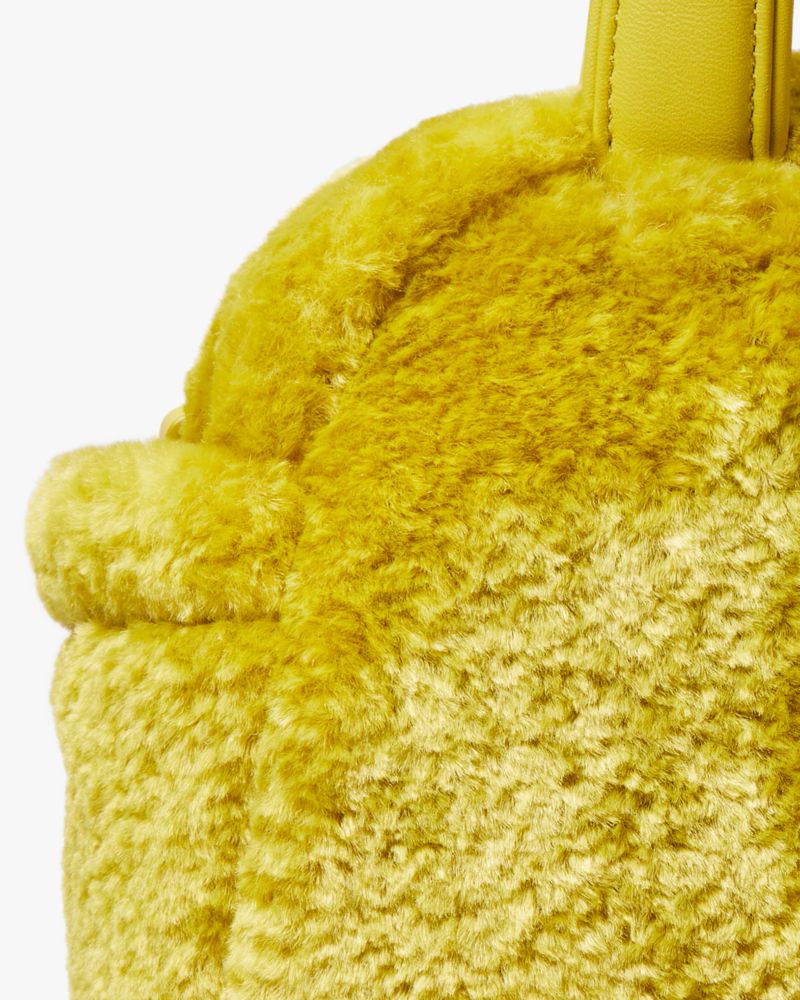 KateSpade Apres Chic Faux Shearling Satchel Citron Sapphire