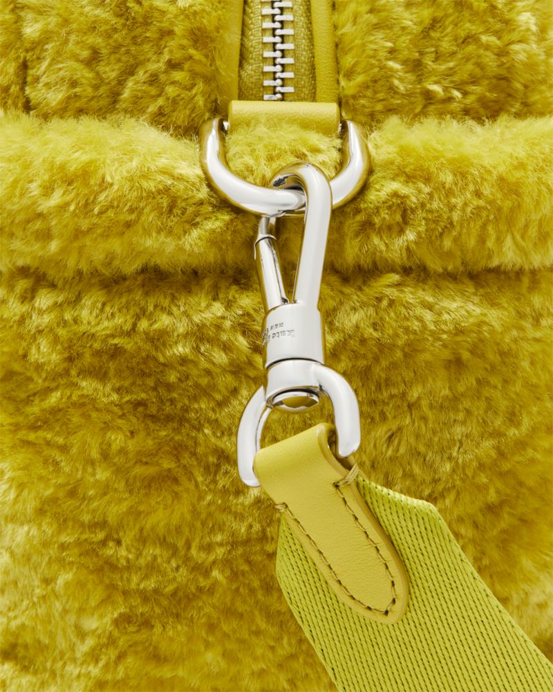 KateSpade Apres Chic Faux Shearling Satchel Citron Sapphire