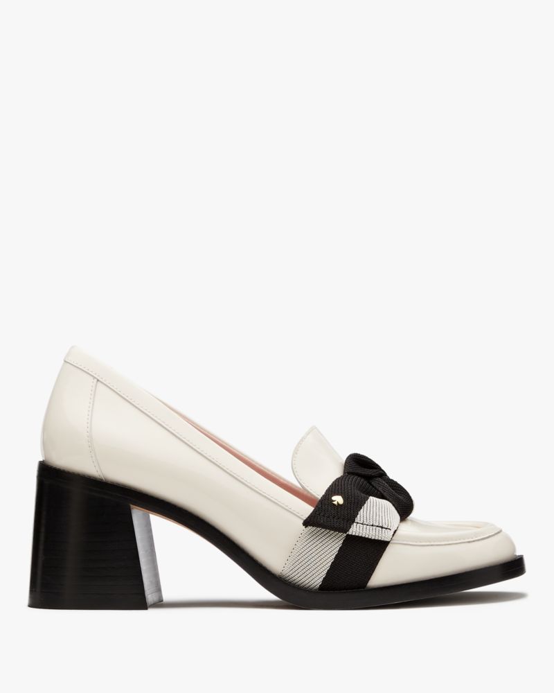 Katespade Leandra Heeled Loafer Cream Black Multi