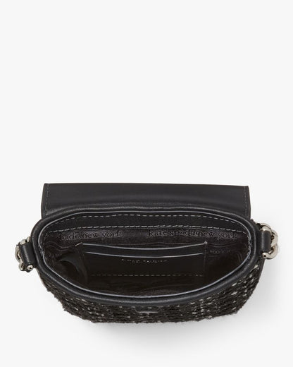 KateSpade Steffie Tweed Phone Crossbody Black Multi