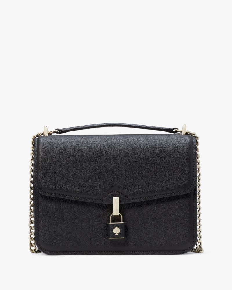 KateSpade Locket Large Flap Shoulder Bag Black