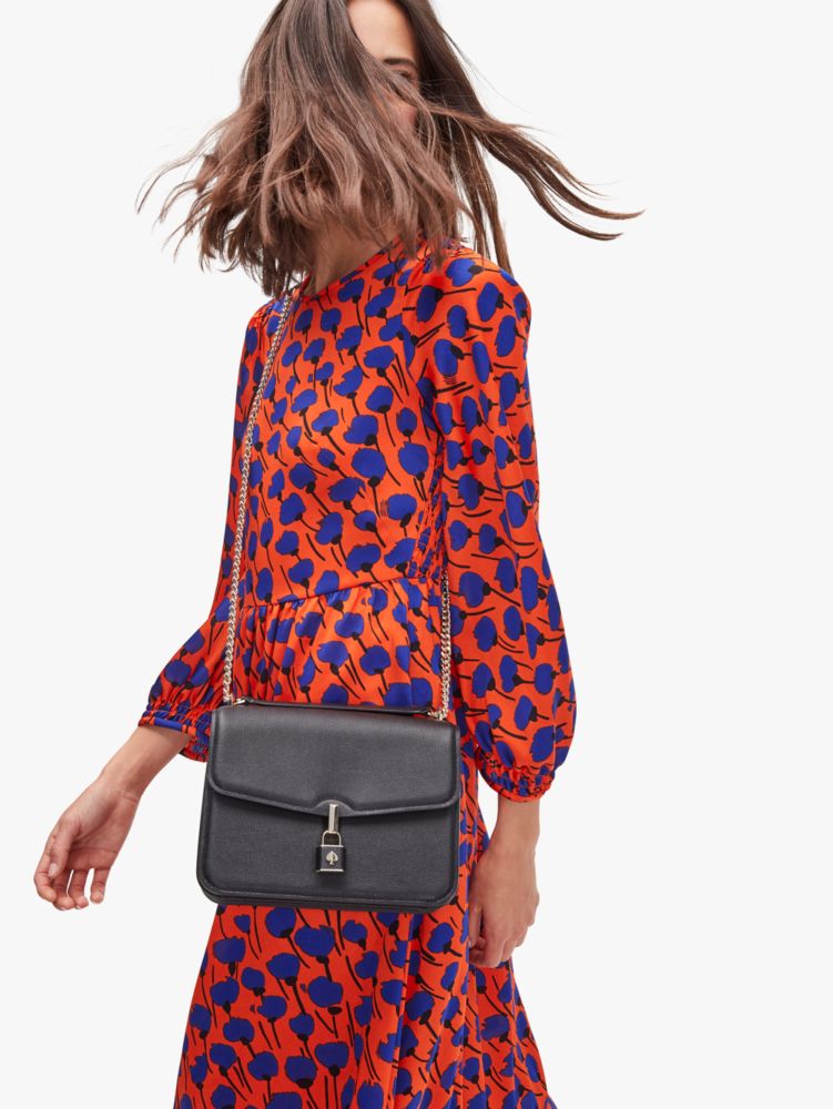 KateSpade Locket Large Flap Shoulder Bag Black