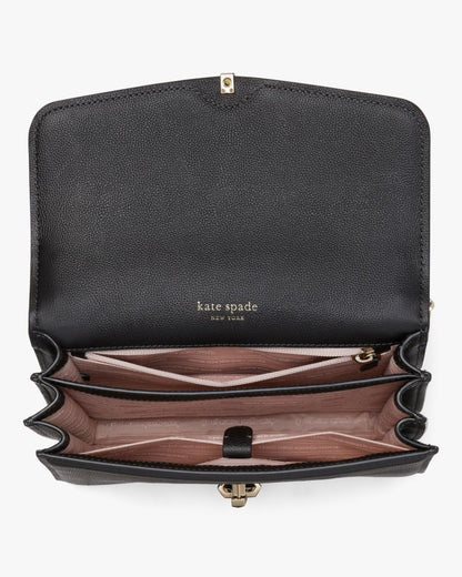 KateSpade Locket Large Flap Shoulder Bag Black