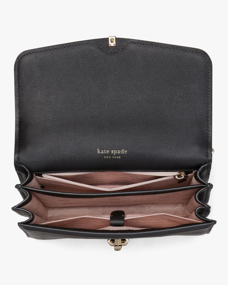 KateSpade Locket Large Flap Shoulder Bag Black