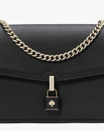 KateSpade Locket Large Flap Shoulder Bag Black