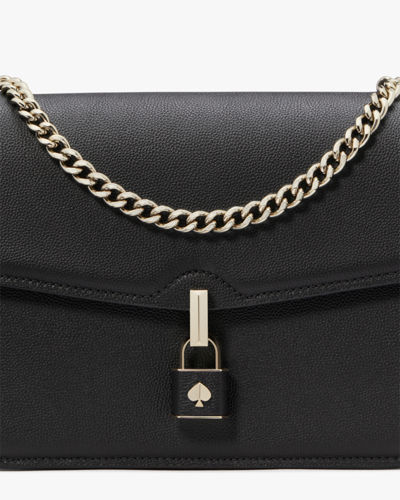 KateSpade Locket Large Flap Shoulder Bag Black