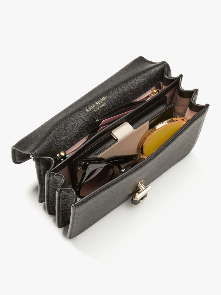 KateSpade Locket Large Flap Shoulder Bag Black