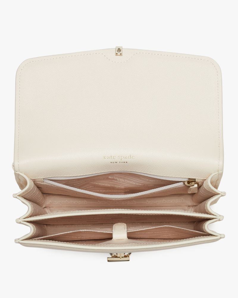 KateSpade Locket Large Flap Shoulder Bag Parchment