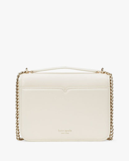 KateSpade Locket Large Flap Shoulder Bag Parchment