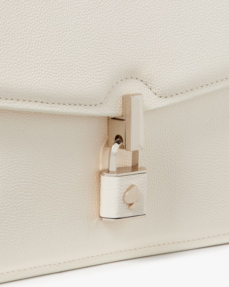 KateSpade Locket Large Flap Shoulder Bag Parchment