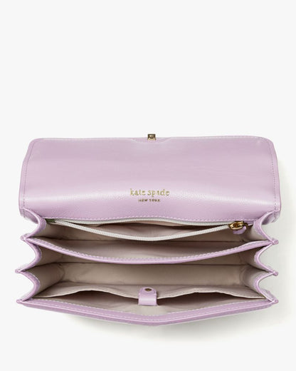 KateSpade Locket Large Flap Shoulder Bag Violet Mist