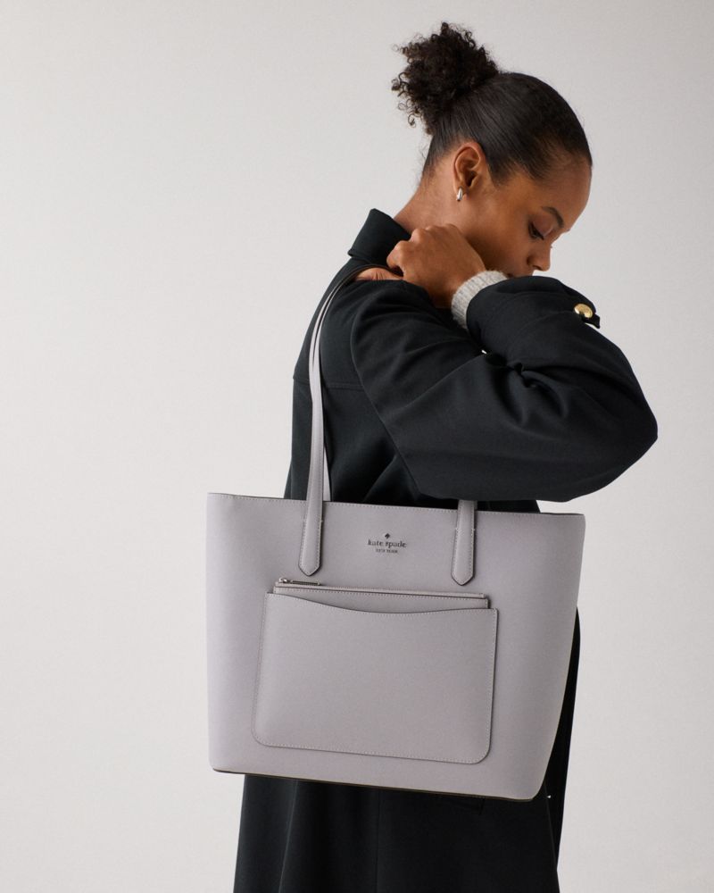 KateSpade Staci Large Tote Set Mountain Grey