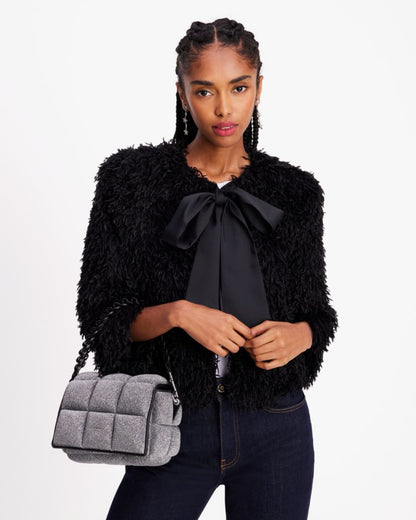 KateSpade Boxxy Metallic Crossbody Silver