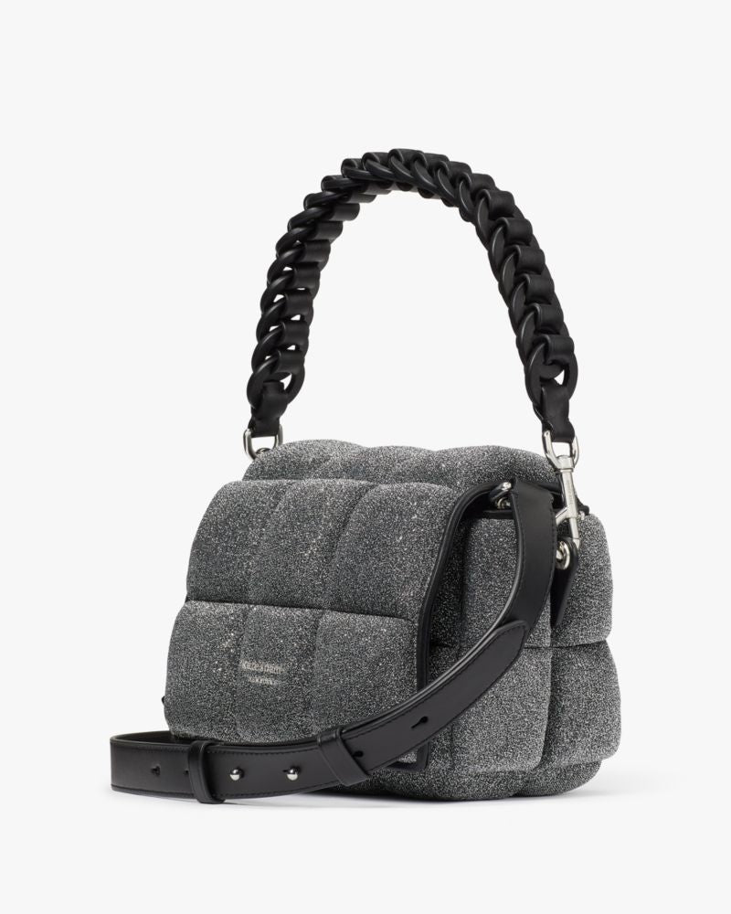 KateSpade Boxxy Metallic Crossbody Silver