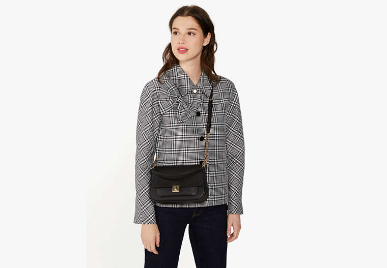 Phoebe Small Flap Crossbody Black Black