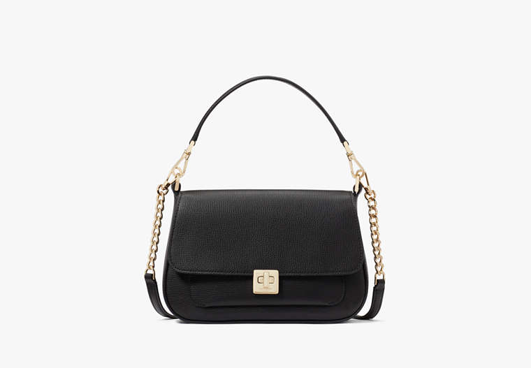 Phoebe Small Flap Crossbody Black Black