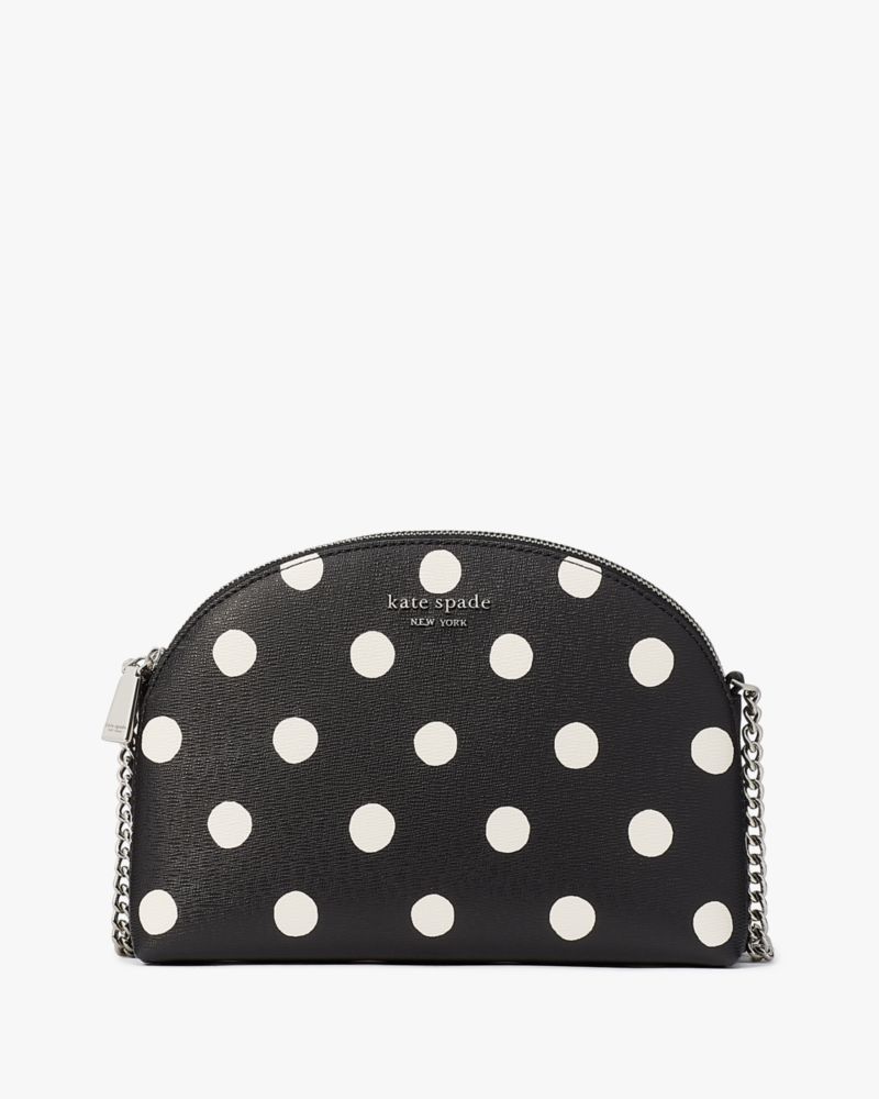 KateSpade Morgan Sunshine Dot Double zip Dome Crossbody Black Multi