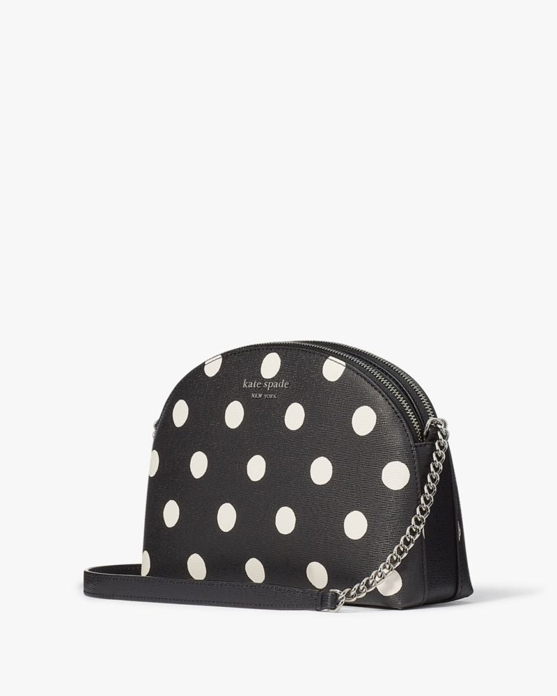 KateSpade Morgan Sunshine Dot Double zip Dome Crossbody Black Multi