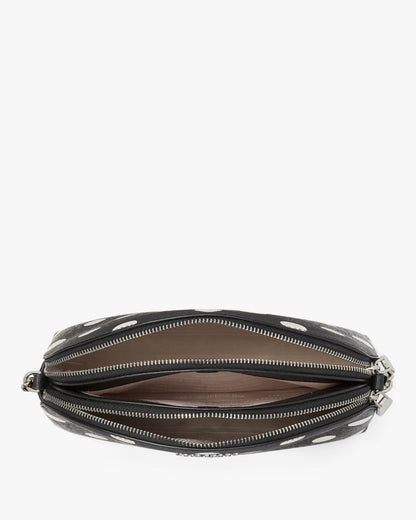 KateSpade Morgan Sunshine Dot Double zip Dome Crossbody Black Multi