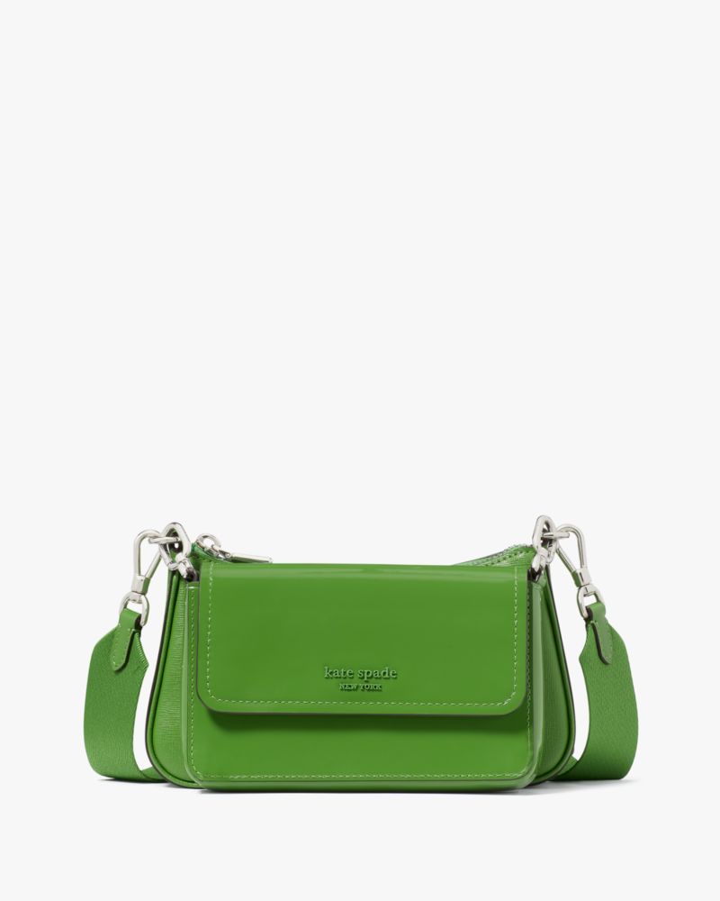 KateSpade Double Up Patent Leather Crossbody KS Green