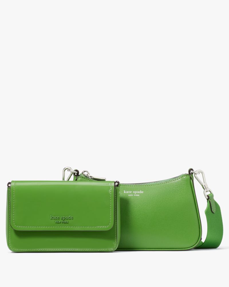 KateSpade Double Up Patent Leather Crossbody KS Green