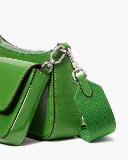 KateSpade Double Up Patent Leather Crossbody KS Green
