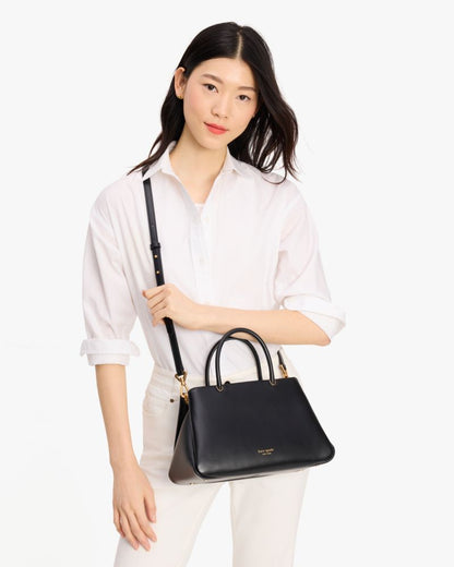 KateSpade Grace Fine Grain Leather Medium Satchel Black