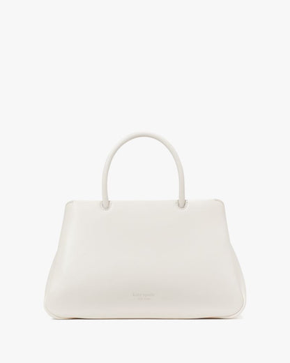 KateSpade Grace Fine Grain Leather Medium Satchel Cream
