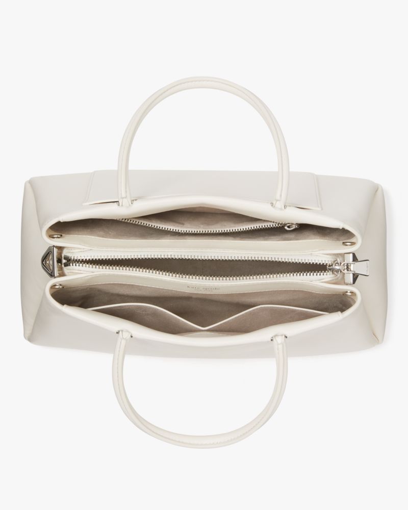 KateSpade Grace Fine Grain Leather Medium Satchel Cream