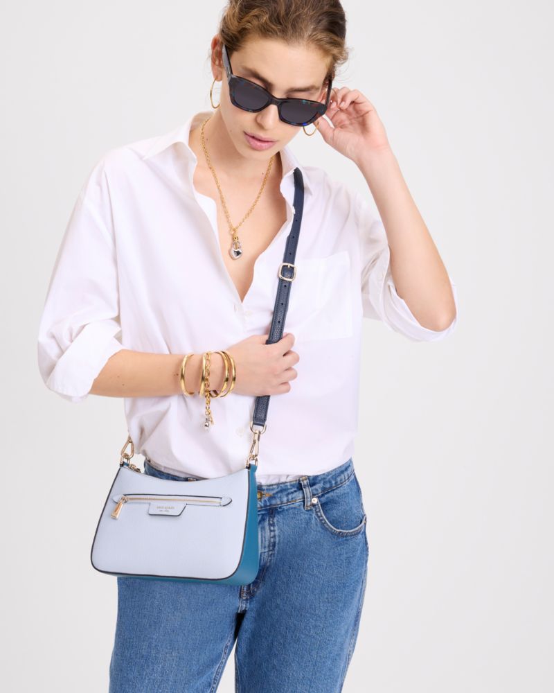 KateSpade Hudson Colorblocked Convertible Crossbody Pale Sapphirine Mult