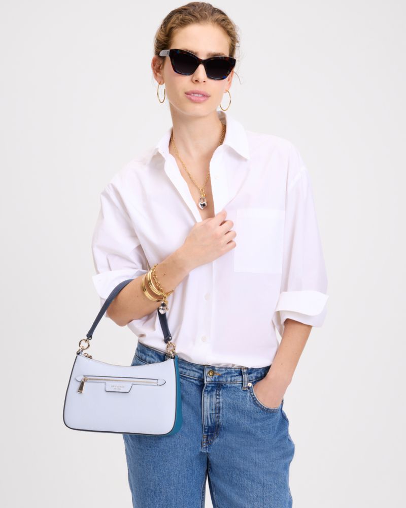 KateSpade Hudson Colorblocked Convertible Crossbody Pale Sapphirine Mult