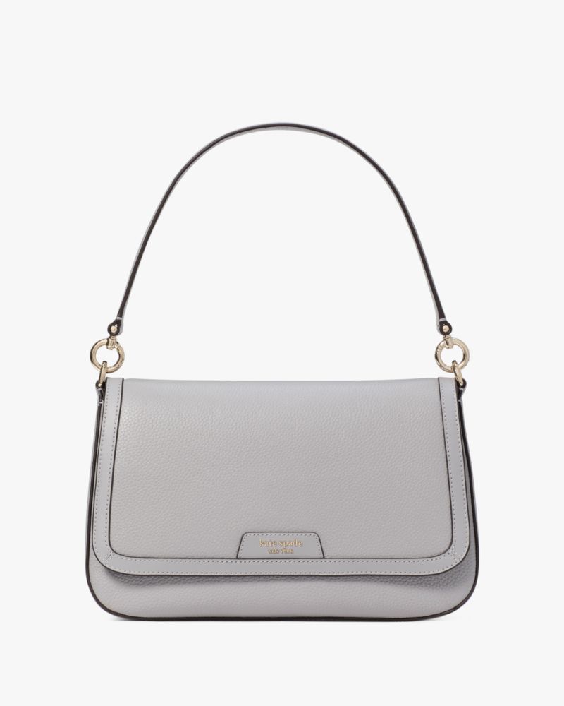 KateSpade Hudson Convertible Flap Shoulder Bag Mountain Grey