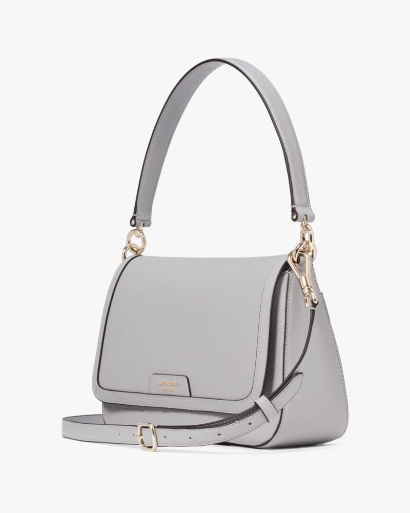 KateSpade Hudson Convertible Flap Shoulder Bag Mountain Grey