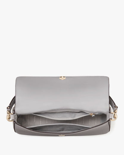 KateSpade Hudson Convertible Flap Shoulder Bag Mountain Grey