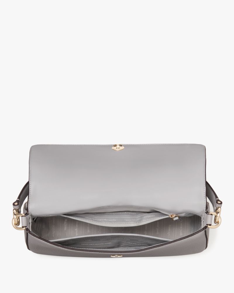 KateSpade Hudson Convertible Flap Shoulder Bag Mountain Grey