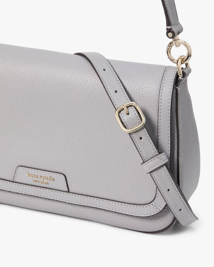 KateSpade Hudson Convertible Flap Shoulder Bag Mountain Grey