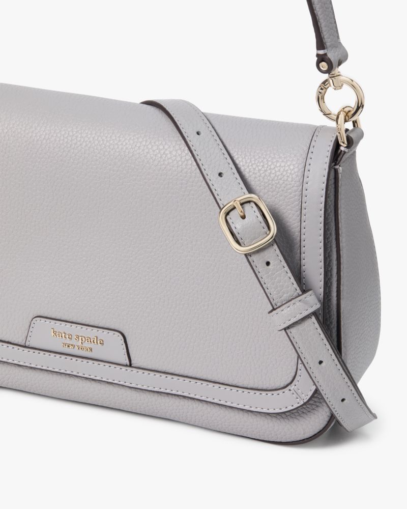KateSpade Hudson Convertible Flap Shoulder Bag Mountain Grey