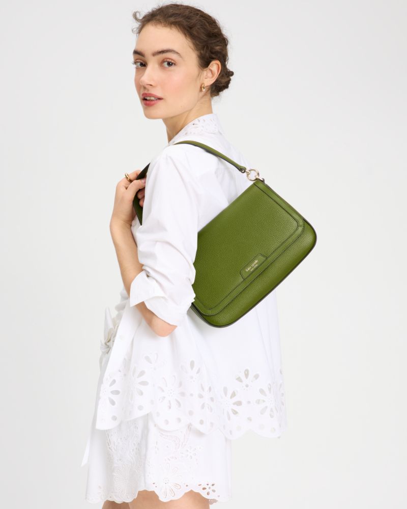KateSpade Hudson Convertible Flap Shoulder Bag Jungle Vine