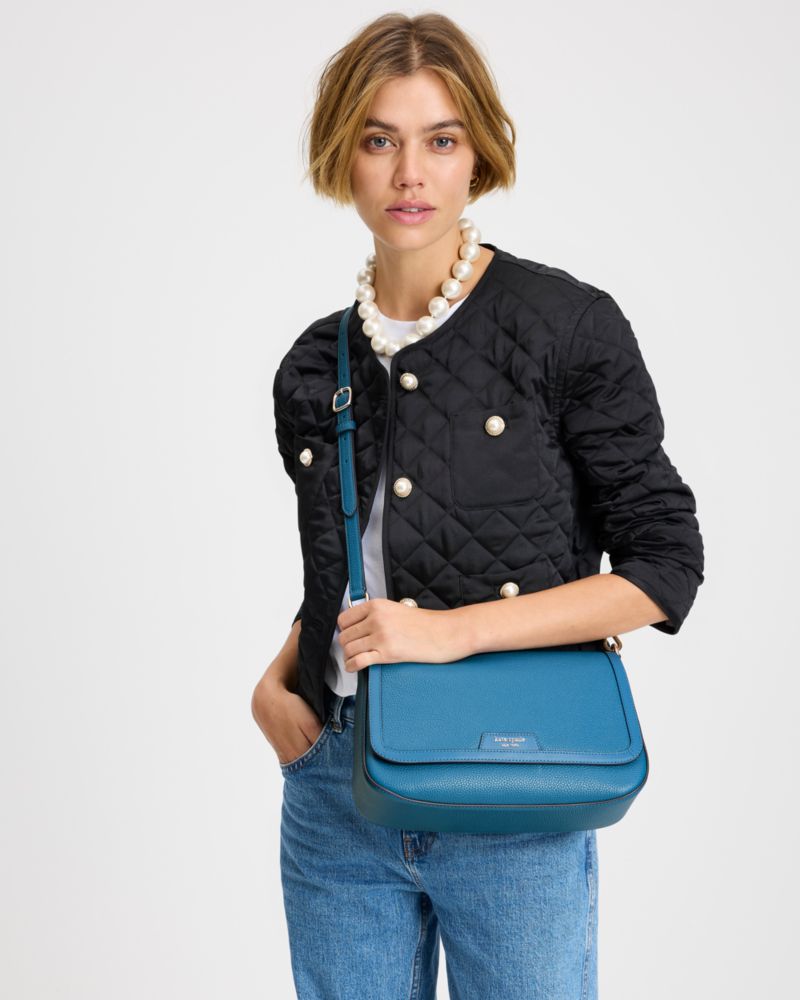 KateSpade Hudson Convertible Flap Shoulder Bag Back To School Blues