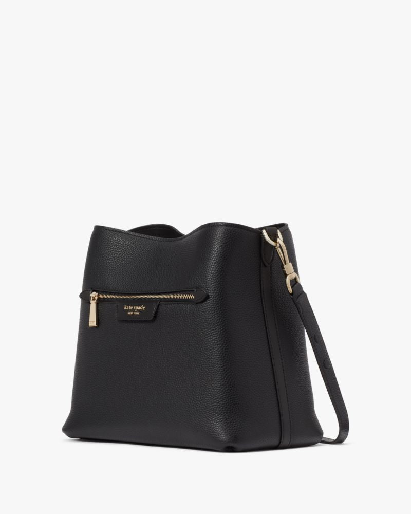 KateSpade Hudson Pebbled Leather Shoulder Bag Black