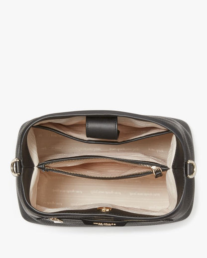 KateSpade Hudson Pebbled Leather Shoulder Bag Black