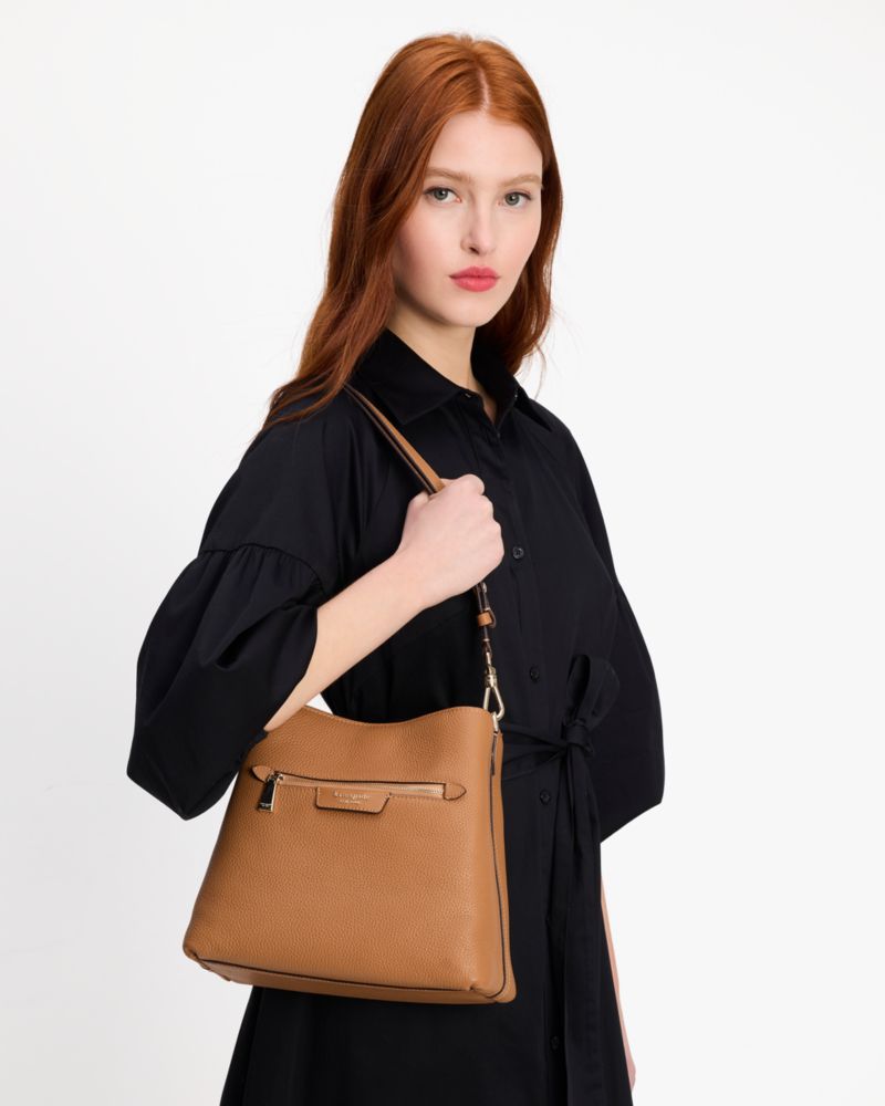 KateSpade Hudson Pebbled Leather Shoulder Bag Bungalow