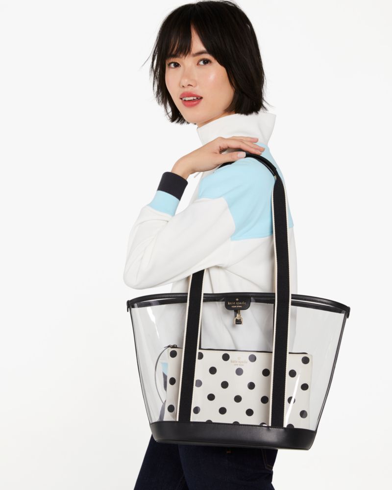KateSpade Clare See Through Tote Black Multi