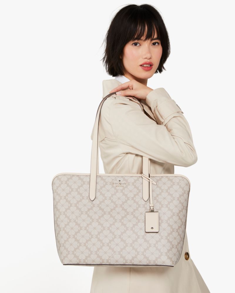 KateSpade Signature Spade Flower Large Tote Dark Mushroom Cap Multi